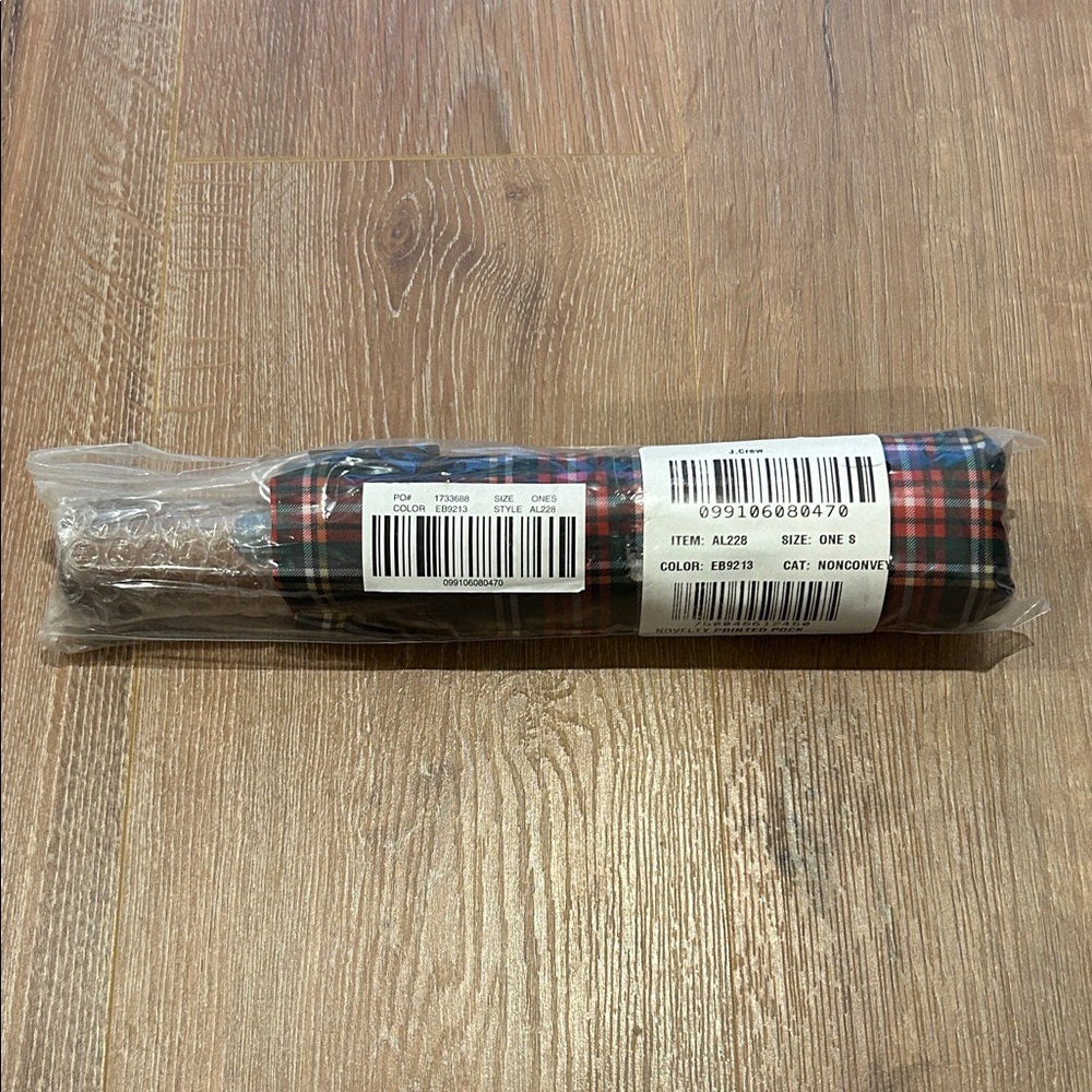 NWT J. Crew Plaid Umbrella
